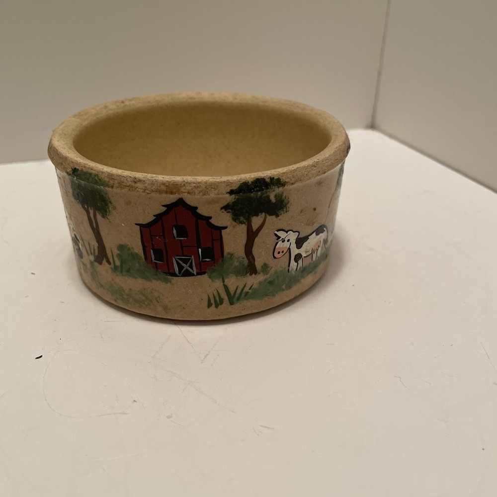 Antique Robinson Ransbottom Pottery Hand Painted Utility Bowl #346 Farmhouse